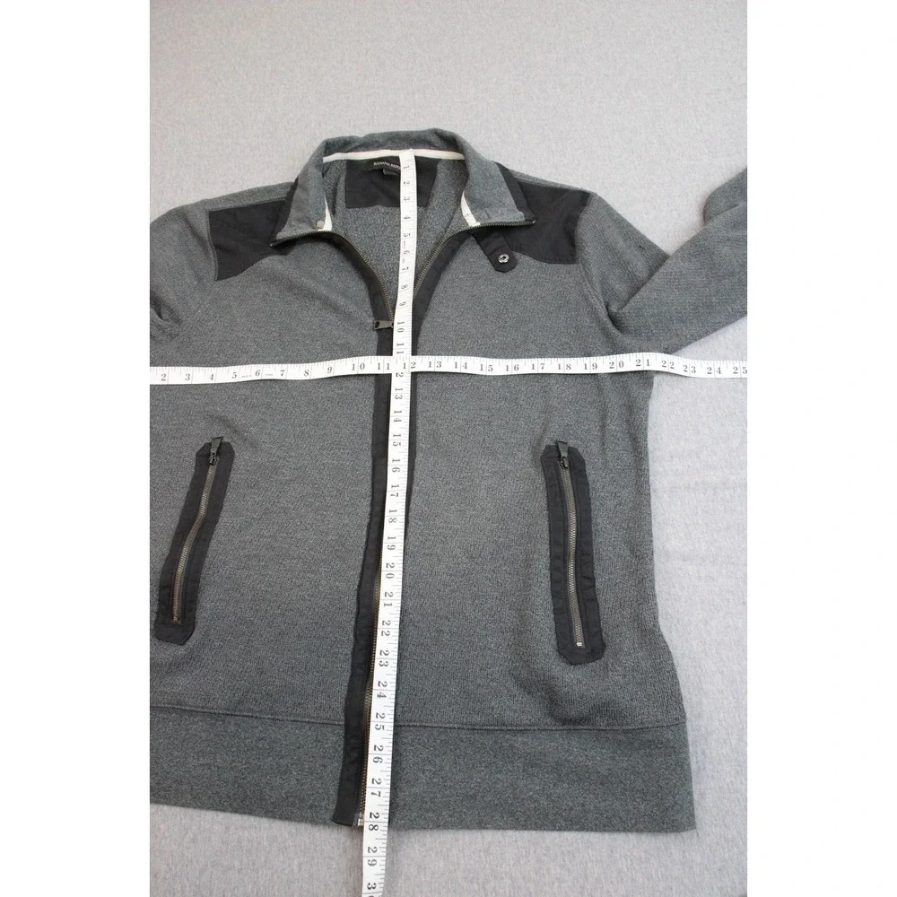 Banana Republic Jacket Sweater Mens Large Gray Cotton Blend Full Zip‎ Pockets